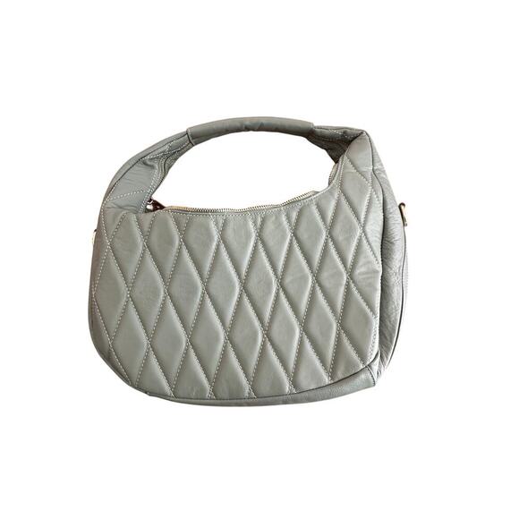 Anna Paola Women's Green Quilted Soft Vegan Leather Tiny Shoulder Bag Size OS - Picture 1 of 9